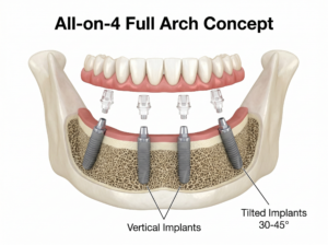 All-on-4 全口植牙原理圖